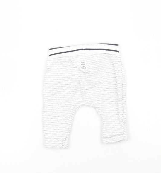Mammas & Pappas Baby White Geometric Sweatpants Trousers Size 3-6 Months