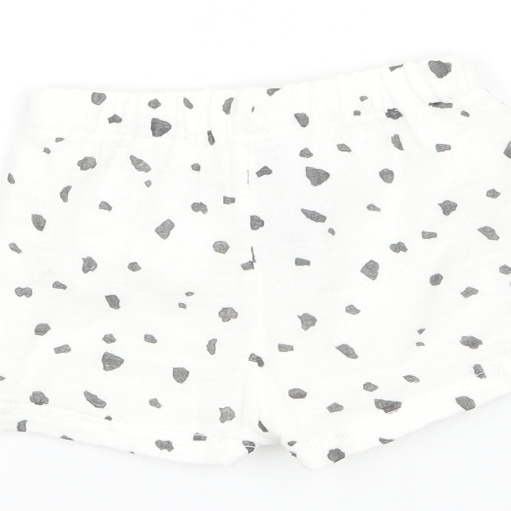 Brand and care label for Marks & Spencer Baby White Geometric Cropped Trousers Size Newborn