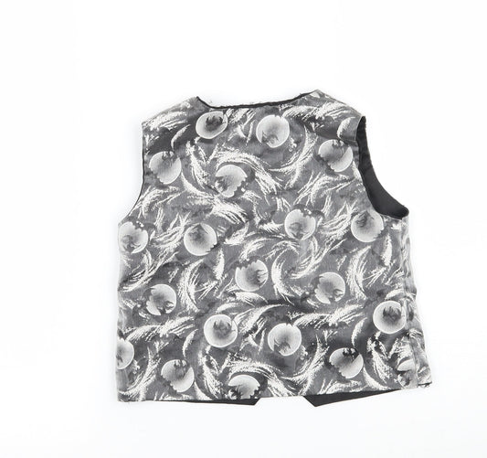 Preworn Boys Silver Geometric Jacket Waistcoat