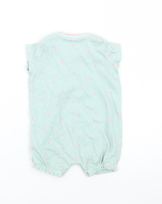 NEXT Girls Green Floral Babygrow One-Piece Size 3-6 Months