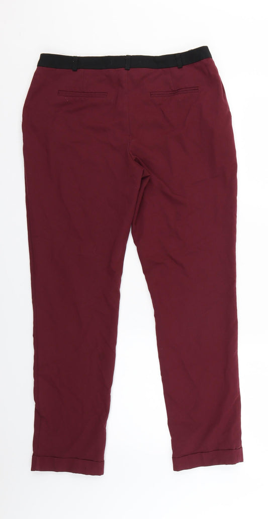 Womens UK Size 10 Atmosphere Regular Fit Red Trousers