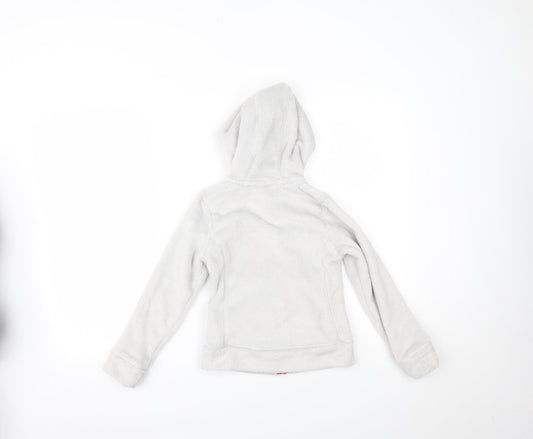 DECATHLON Girls White Full Zip Hoodie Size 8 Years