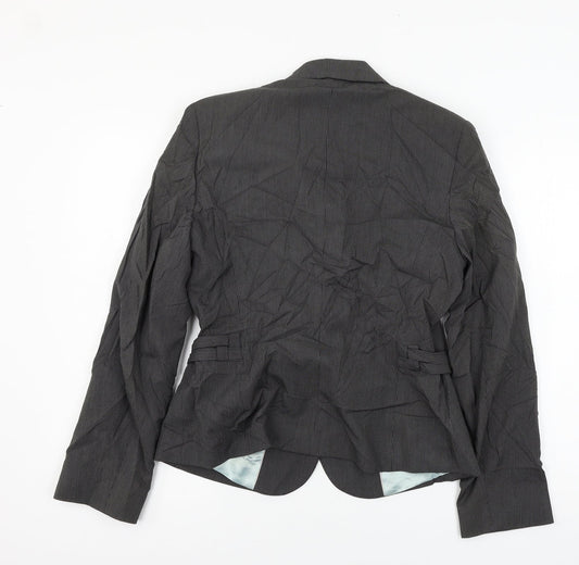 NEXT Womens Grey Striped Jacket Suit Jacket Size 12