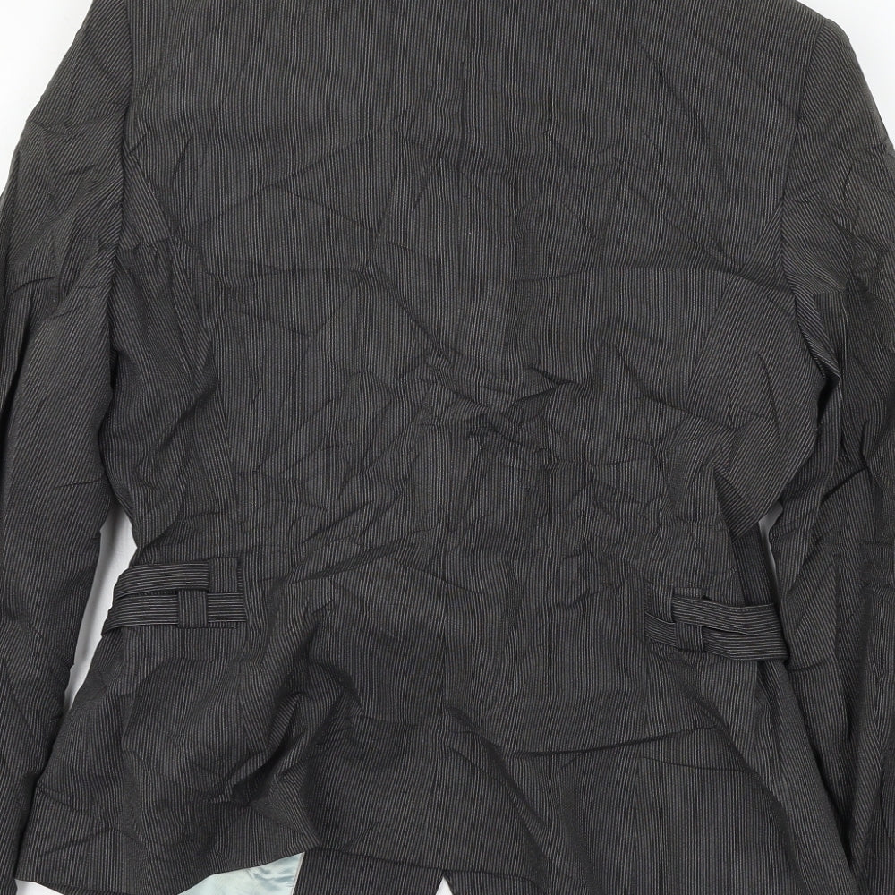 NEXT Womens Grey Striped Jacket Suit Jacket Size 12