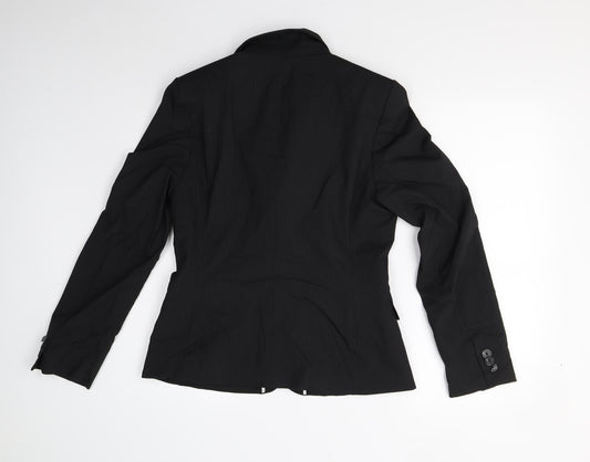 Mexx Womens Black Striped Jacket Suit Jacket Size 10