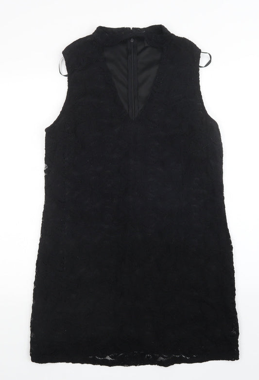 Additional front view of AX women’s black floral sheath, size UK 14