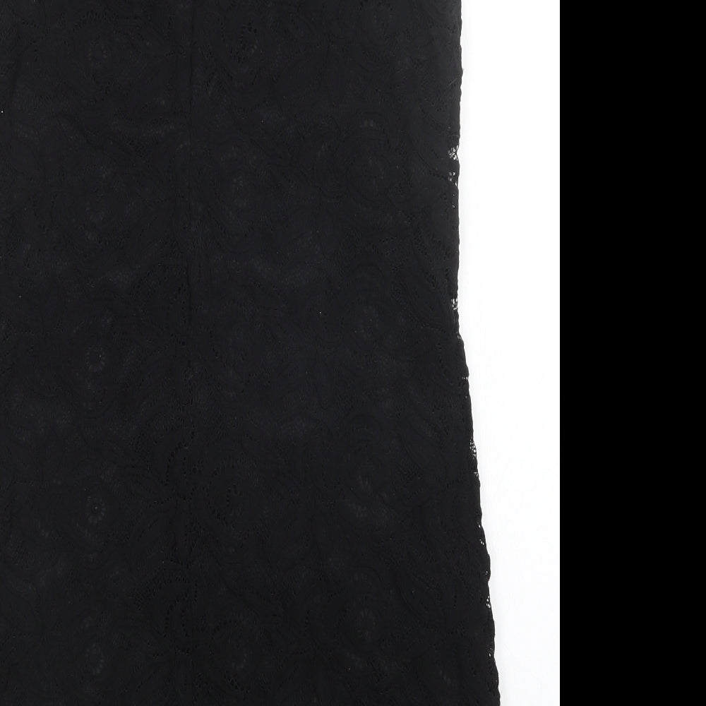 AX Womens Black Floral Sheath Size 14