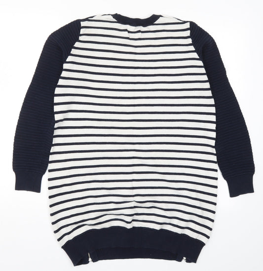 Dorothy Pekrins Womens Blue Striped Knit Pullover Jumper Size 14