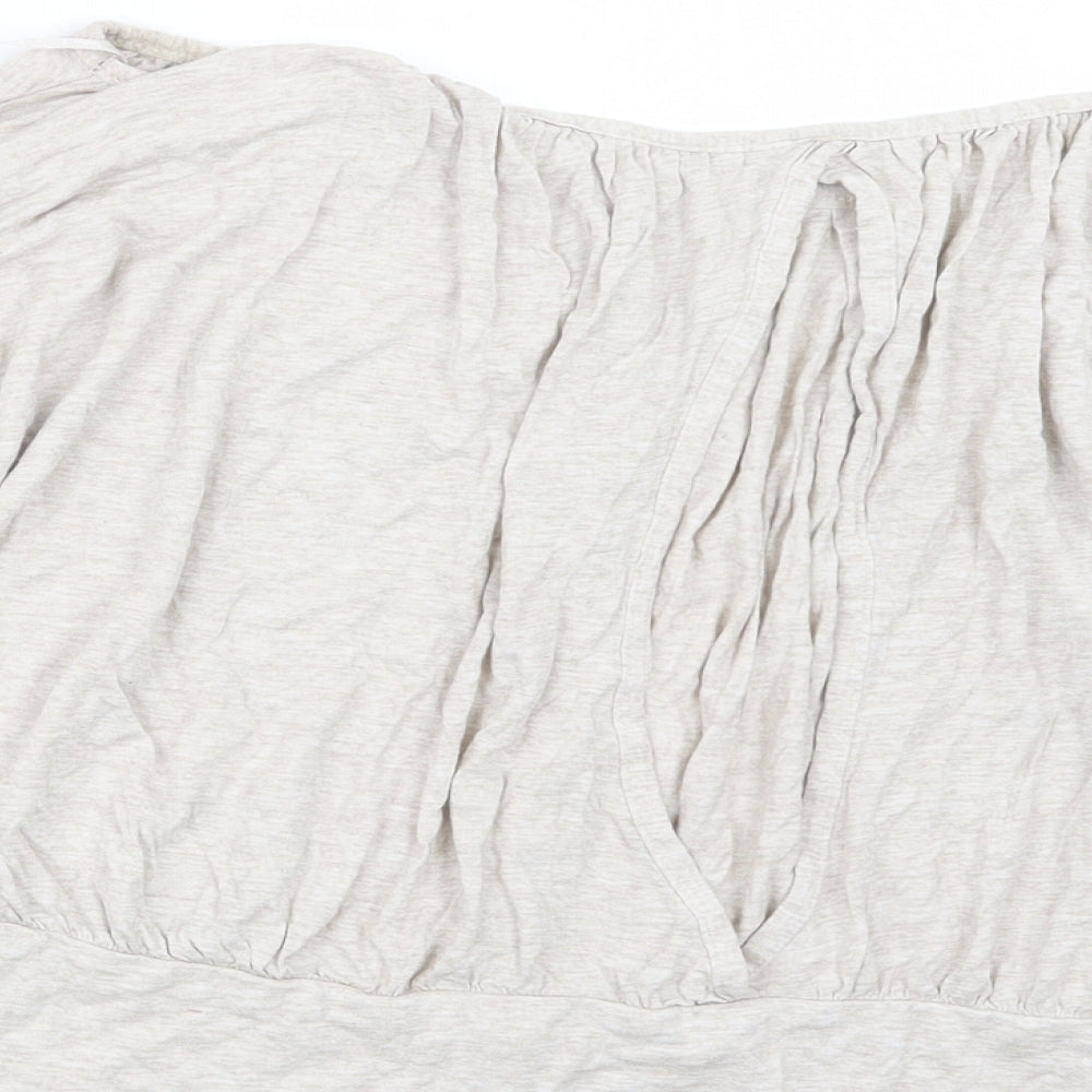 Bay Womens Beige Basic Blouse Size 14