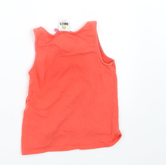 Smiley World Girls Orange Basic Tank Size 6 Years