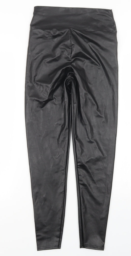 Quiz Womens Black Trousers Size 6 L27 in