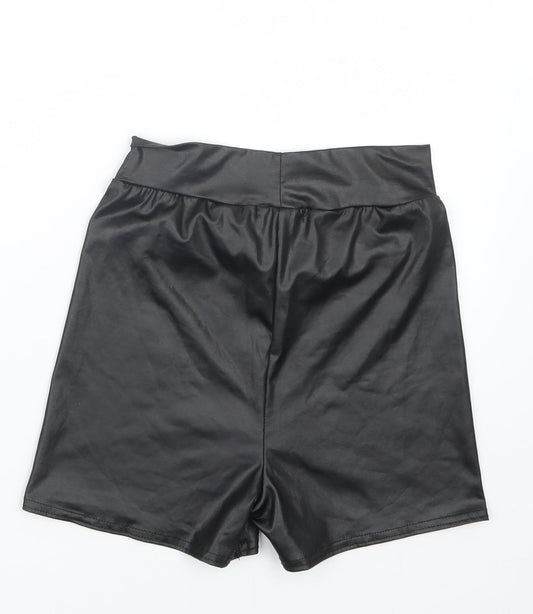 PRETTYLITTLETHING Womens Black Boyfriend Shorts Size 10