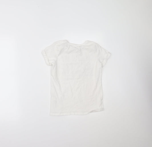 Primark Girls White Pullover T-Shirt Size 10-11 Years