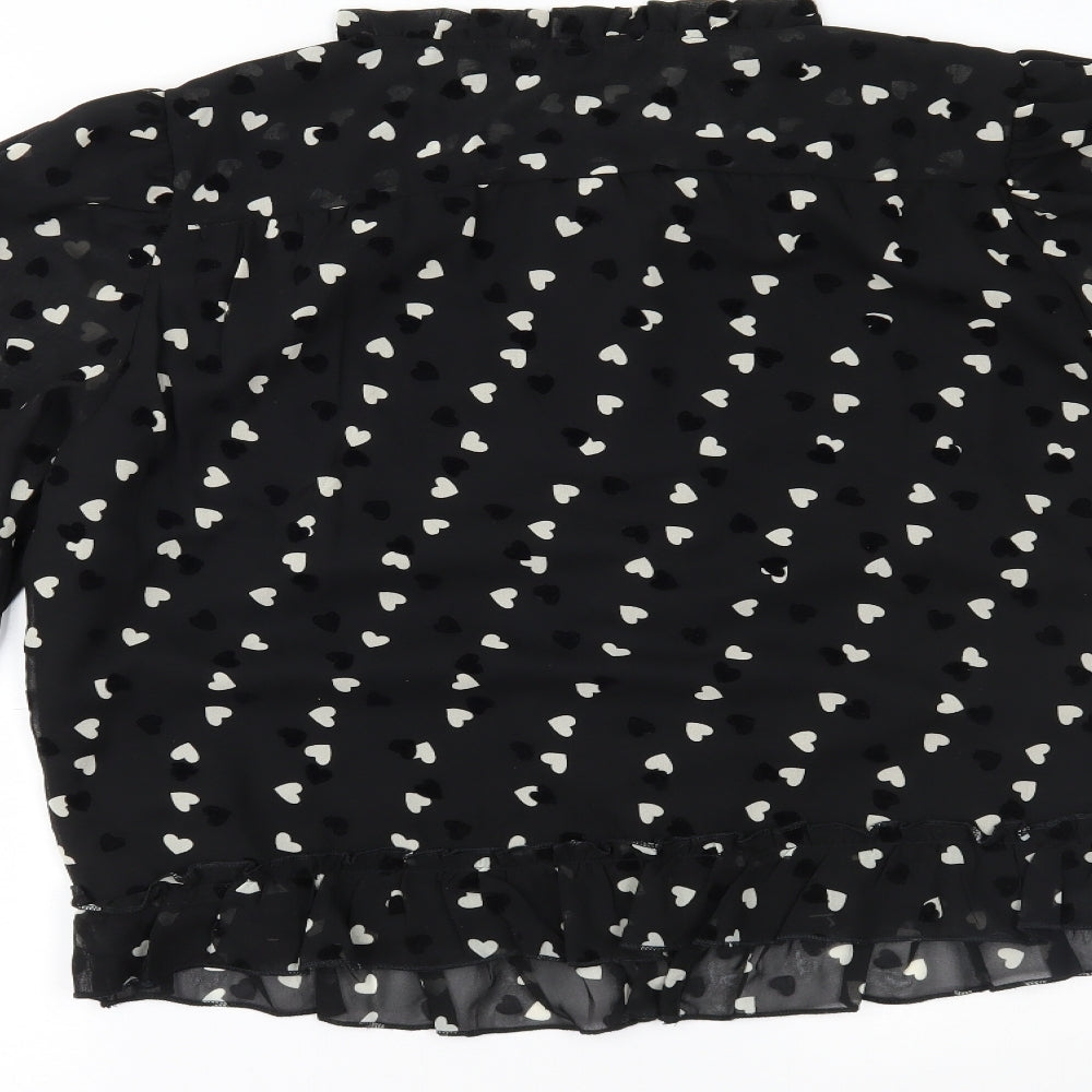 Womens UK Size 10 Dorothy Perkins Black Basic Blouse