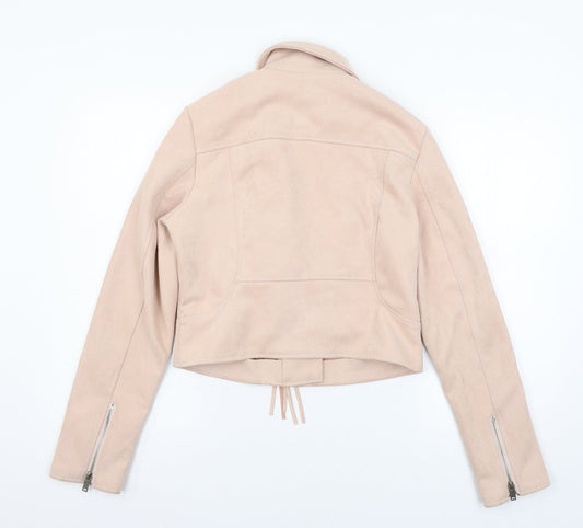 Preworn Girls Pink Jacket Coat Size XL - fringe detail