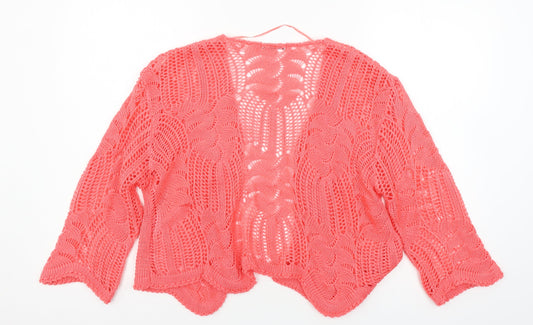 Simply Stock Shop Womens Pink Knit Cardigan Jumper Size L