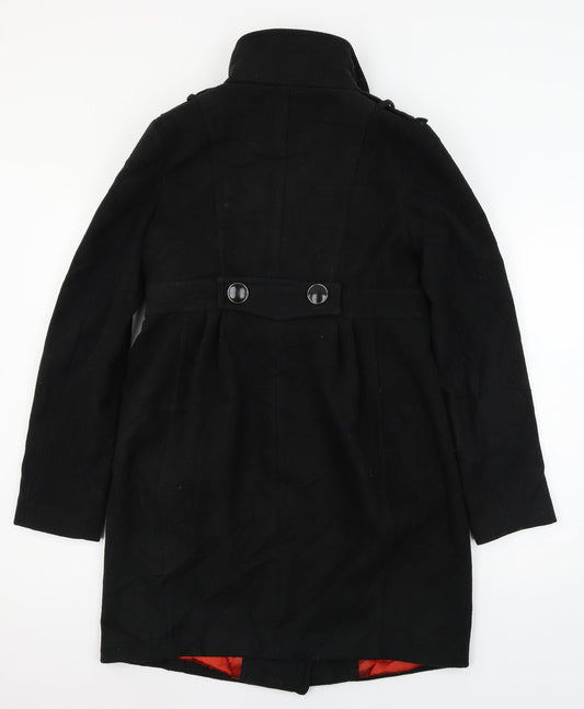River Island Womens Black Overcoat Coat Size 12