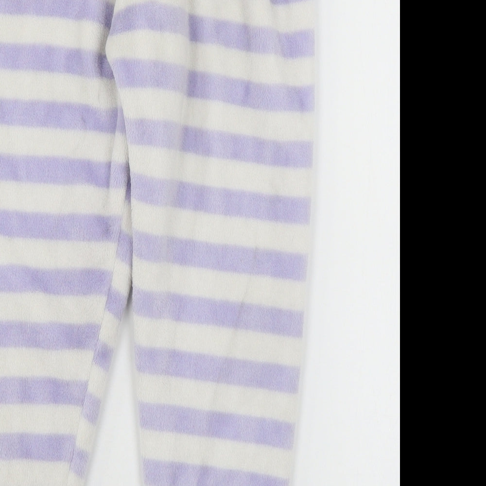 Marks and Spencer Girls Purple Striped Microfibre Capri Pyjama Pants Size 7-8 Years