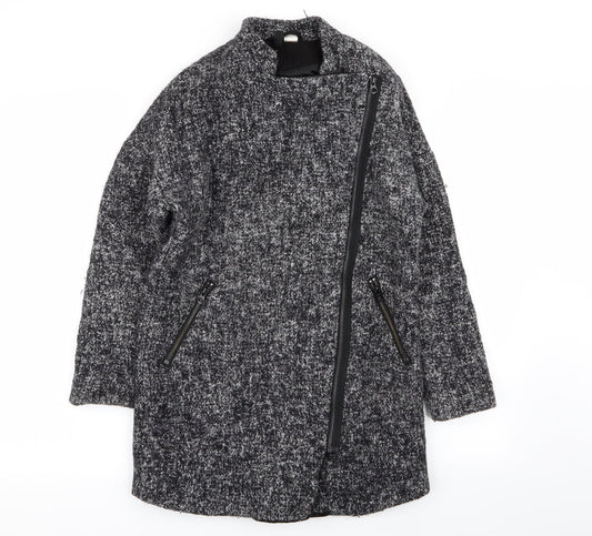 Womens UK Size 6 Divided by H&M Grey Overcoat