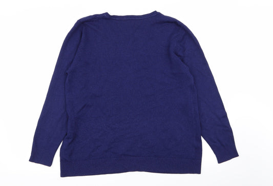 Womens UK Size L Roman Blue Pullover Jumper