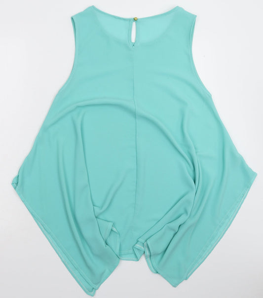Womens UK Size One Size Preworn Green Basic Blouse