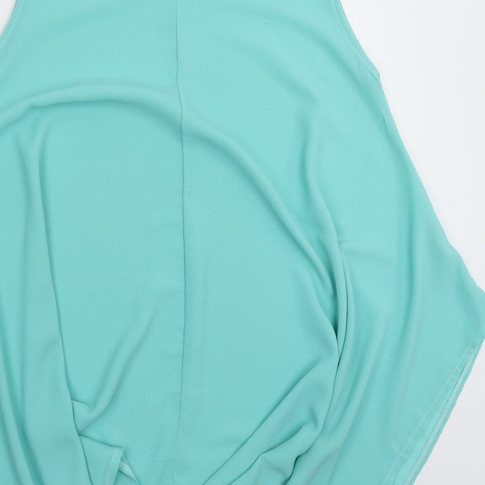 Womens UK Size One Size Preworn Green Basic Blouse
