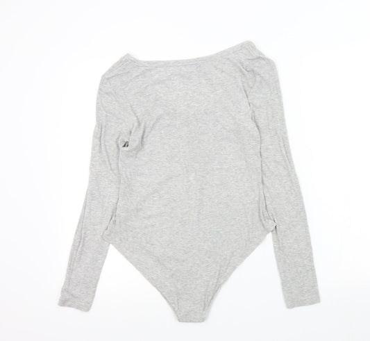 Brave Soul Womens Grey Colourblock  Bodysuit One-Piece Size M