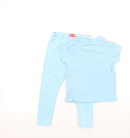 LILY AN DAN Girls Blue Colourblock Trousers Outfit/Set Size 2 Years