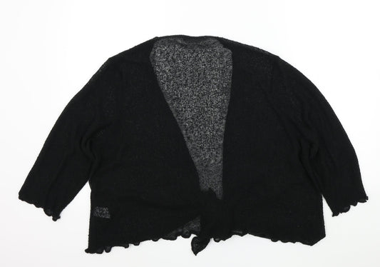 bm Collection Womens Black Cardigan Jumper Size XL