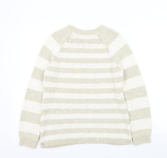 Womens UK Size 10 M&S Beige Pullover Jumper