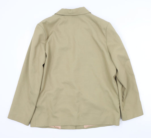 PAUL VADIM Womens Beige Jacket Blazer Size 14