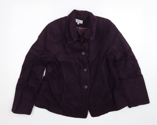 Womens UK Size 16 M&S Purple Overcoat