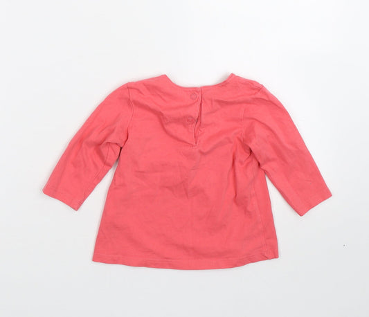 M&S Girls Pink Basic T-Shirt Size 6-9 Months