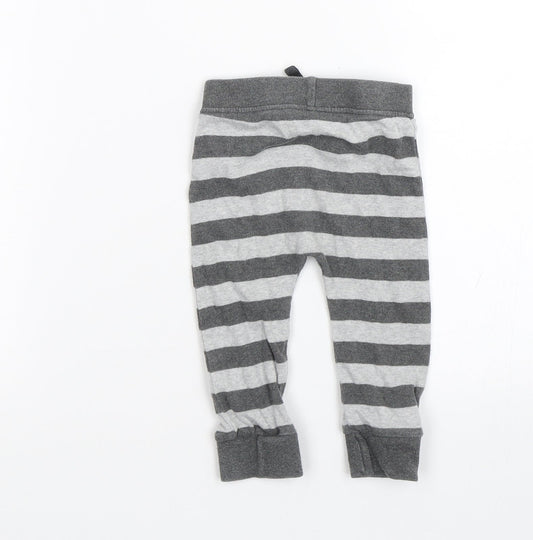 George Boys Grey Striped Sweatpants Trousers Size 6-9 Months