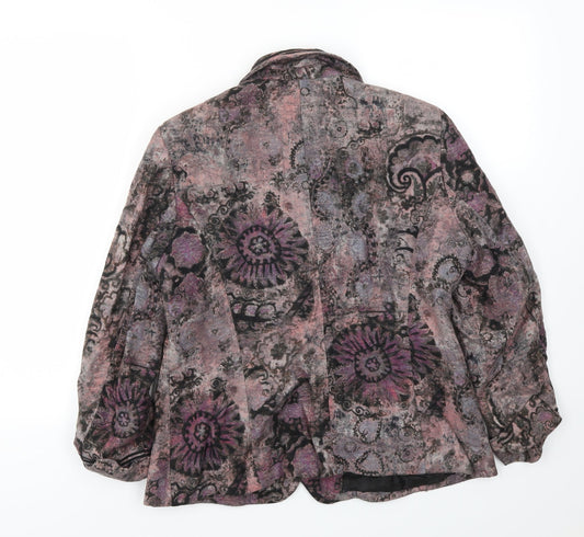 M&S Womens Multicoloured Argyle/Diamond  Jacket Blazer Size 14