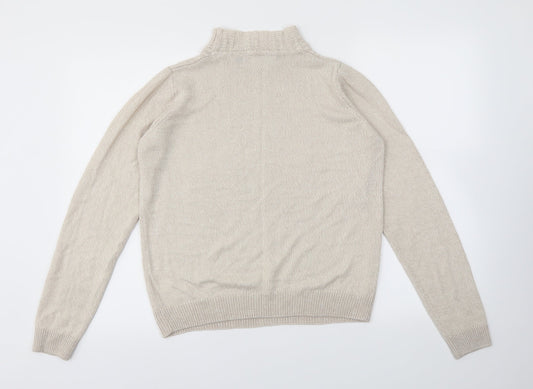 Womens UK Size S ISLE Beige Pullover Jumper