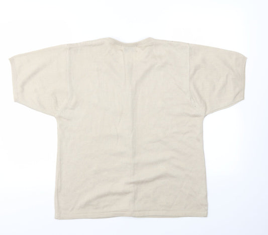 AKAL Womens Beige Cardigan Jumper Size M