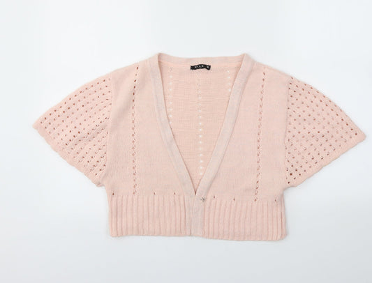 VILA Womens Pink Cardigan Jumper Size M