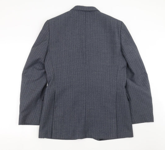 eural tergal Mens Blue Striped Jacket Suit Jacket Size 42