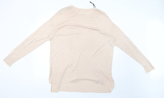 H&M Womens Pink Knit Pullover Sweatshirt Size L