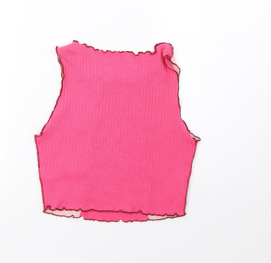 SheIn Womens Pink Cropped Tank Size S
