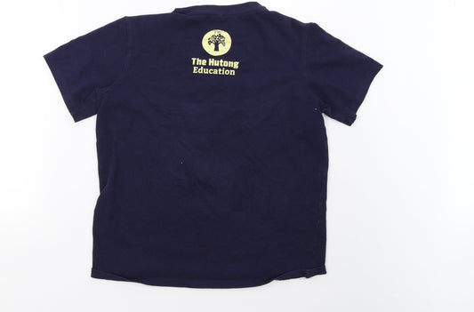 Womens UK Size S Preworn Blue Basic T-Shirt