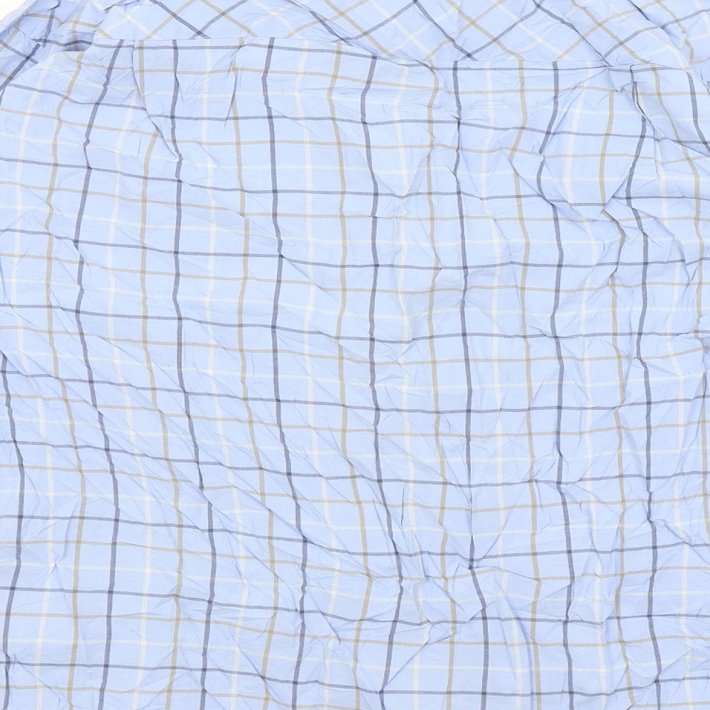 Zona Mens Blue Check Button-Up Size L