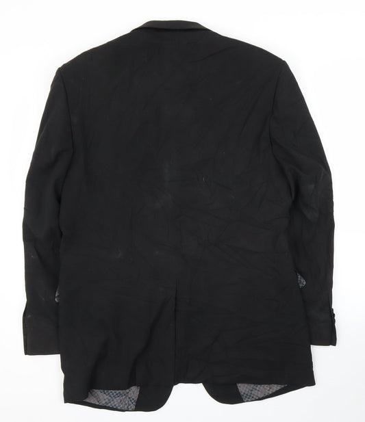 Henley & Knight Mens Black Jacket Suit Jacket Size 40