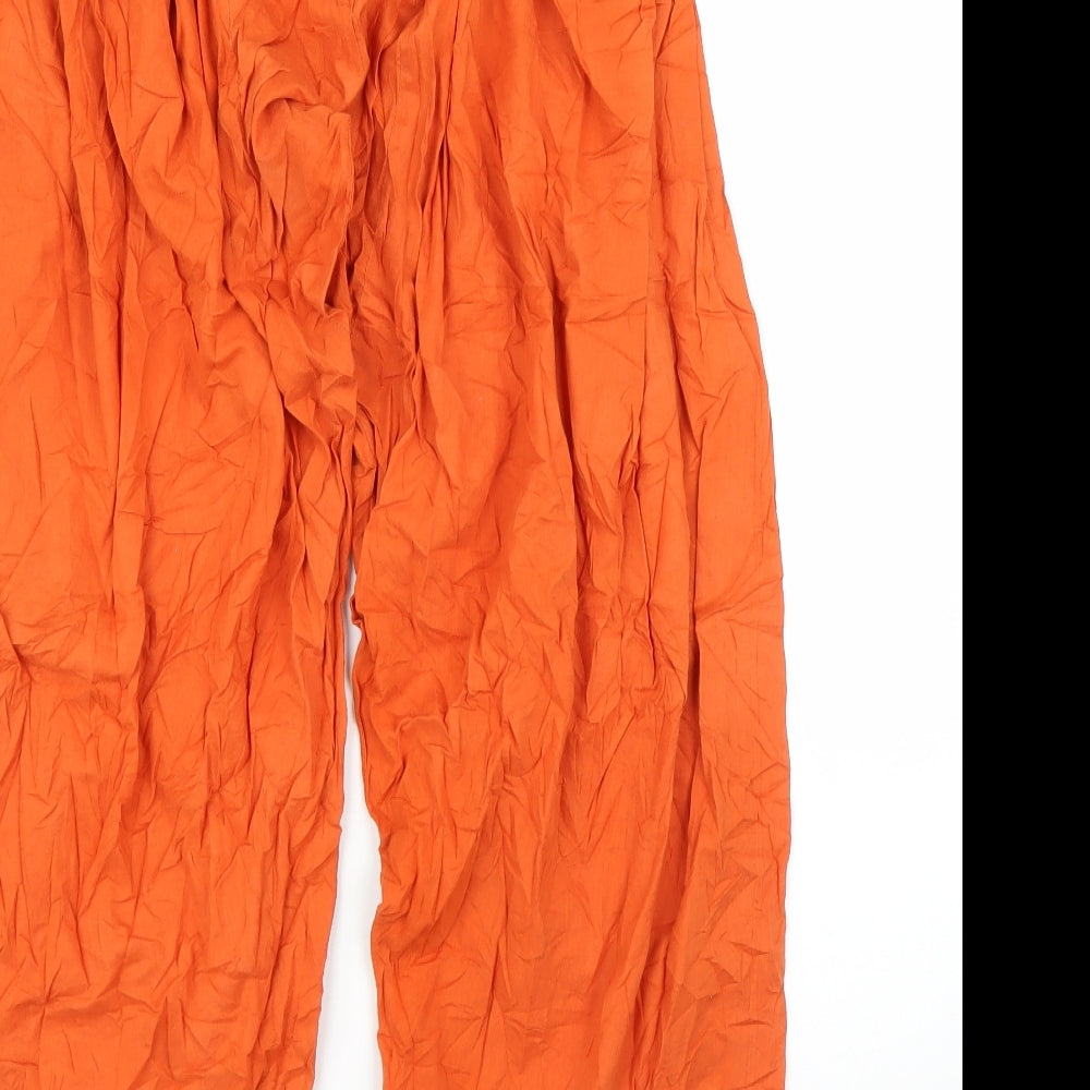 Womens UK Size M Preworn Regular Fit Capri Orange Trousers