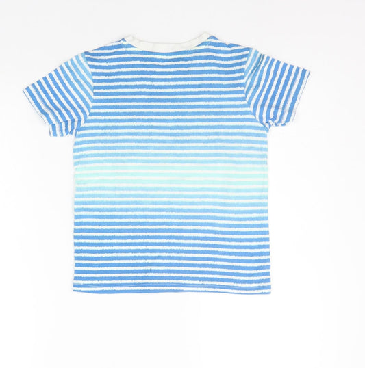 Nutmeg Boys Blue Striped Basic T-Shirt Size 5-6 Years