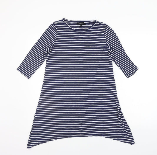 Additional front view of Atmosphere women’s blue striped a-line, size UK 8