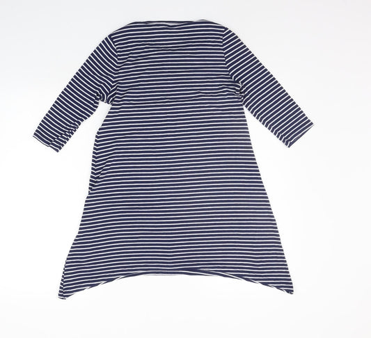 Atmosphere Womens Blue Striped A-Line Size 8