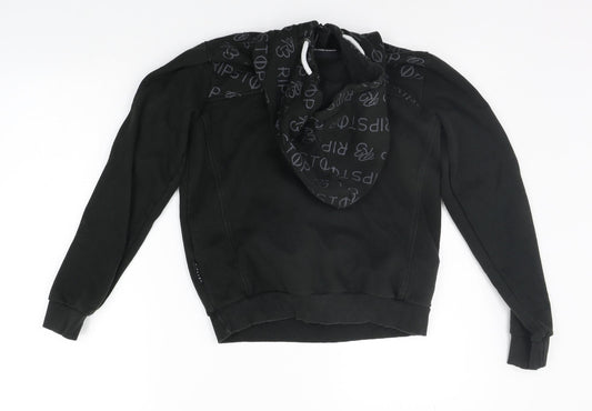 Ribstop Boys Black Pullover Hoodie Size L