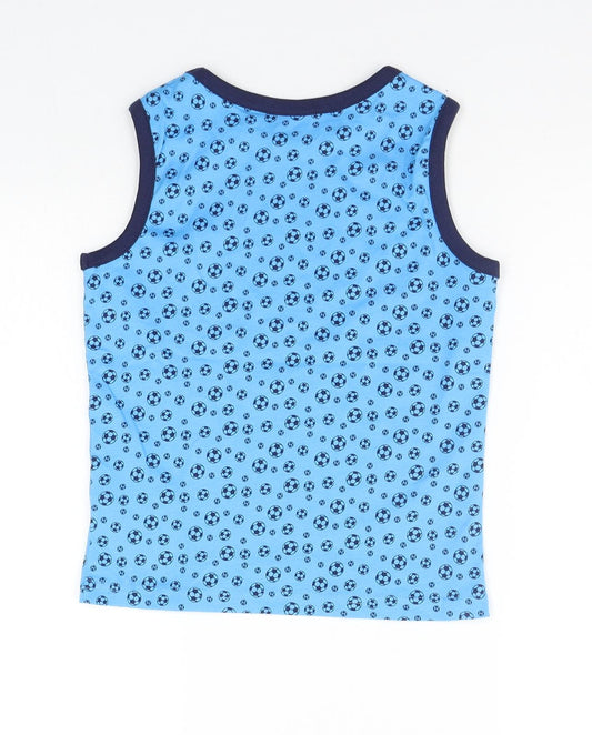 Nutmeg Boys Blue Geometric Basic Tank Size 5-6 Years